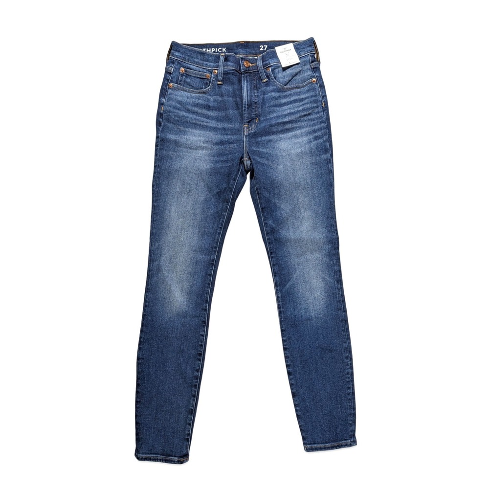 J.Crew 10" Toothpick Perfecting Pockets Skinny Jeans High Rise Ankle Sz 27